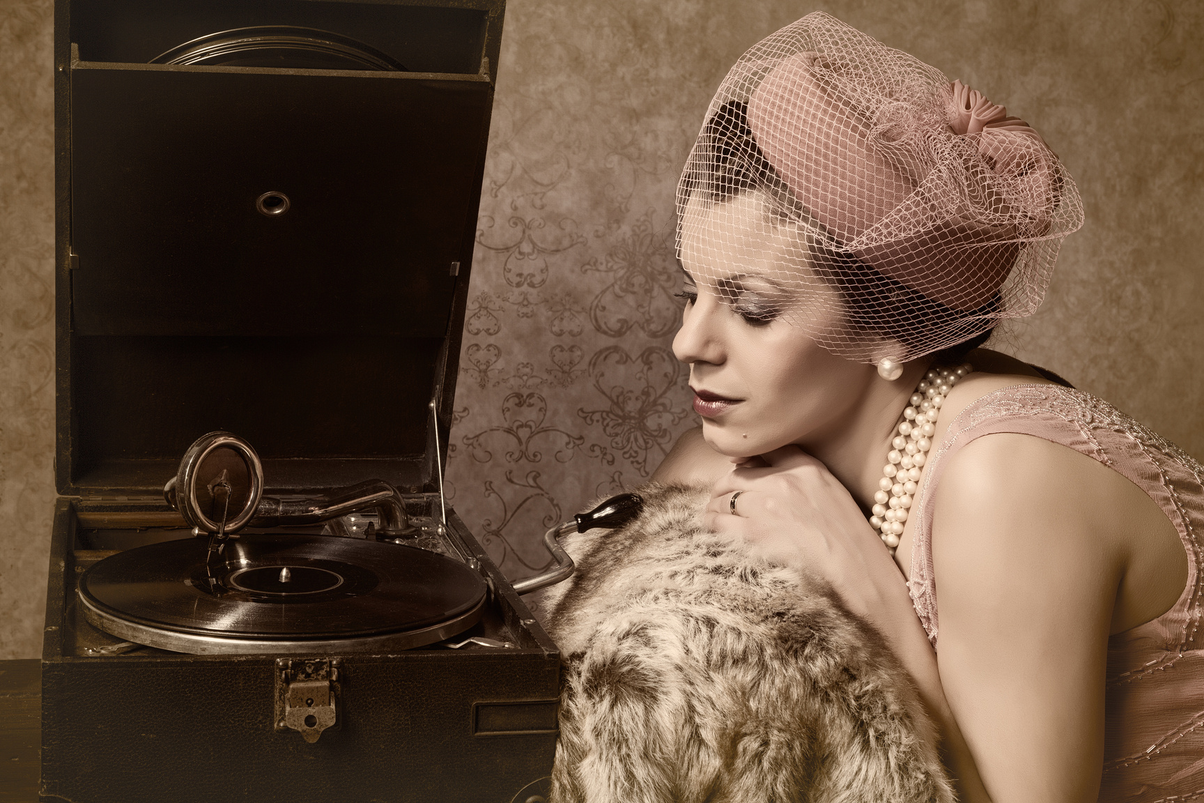 Vintage Woman and Old Music